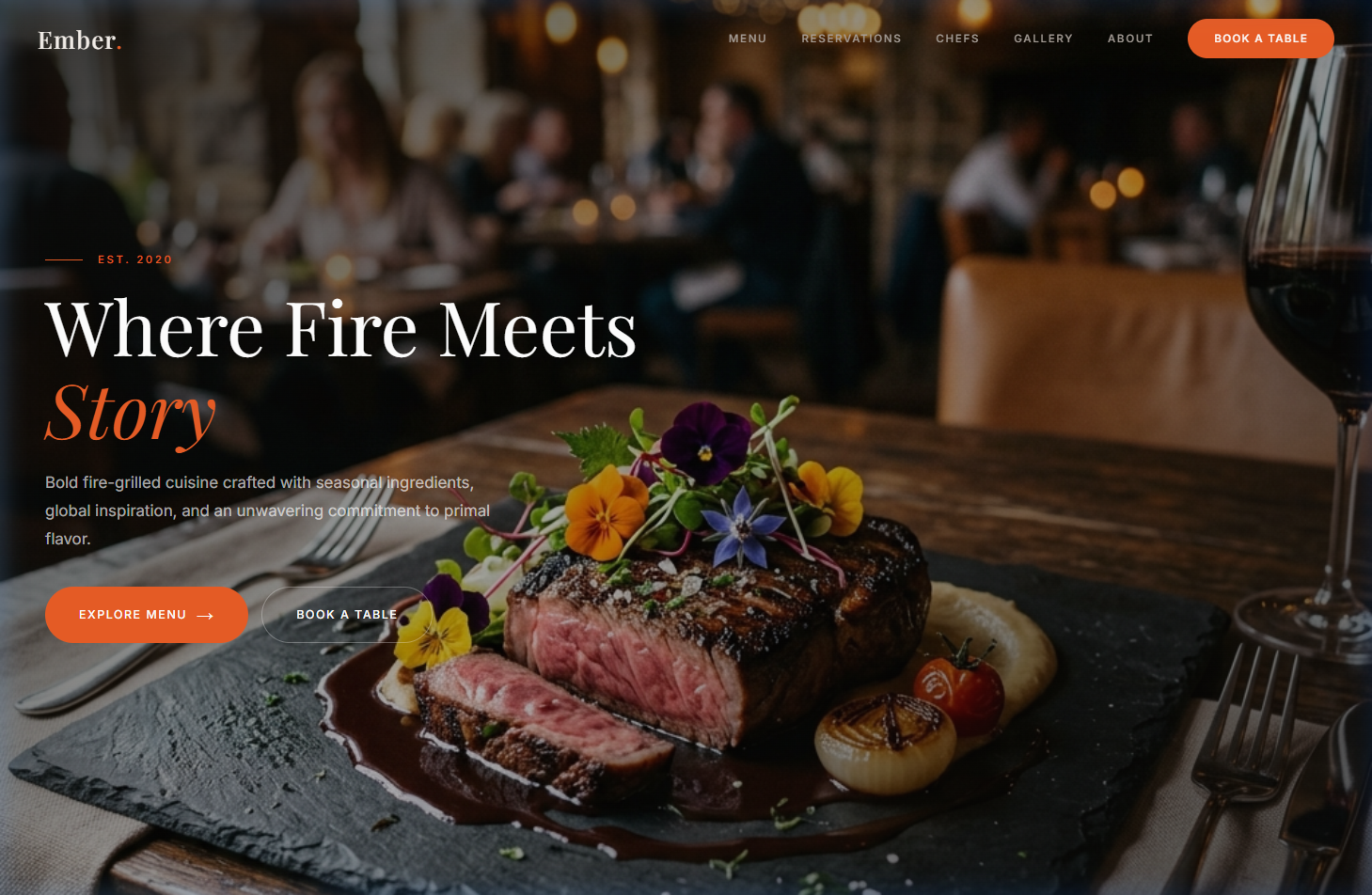 Ember Grill — BBQ & Steakhouse Template