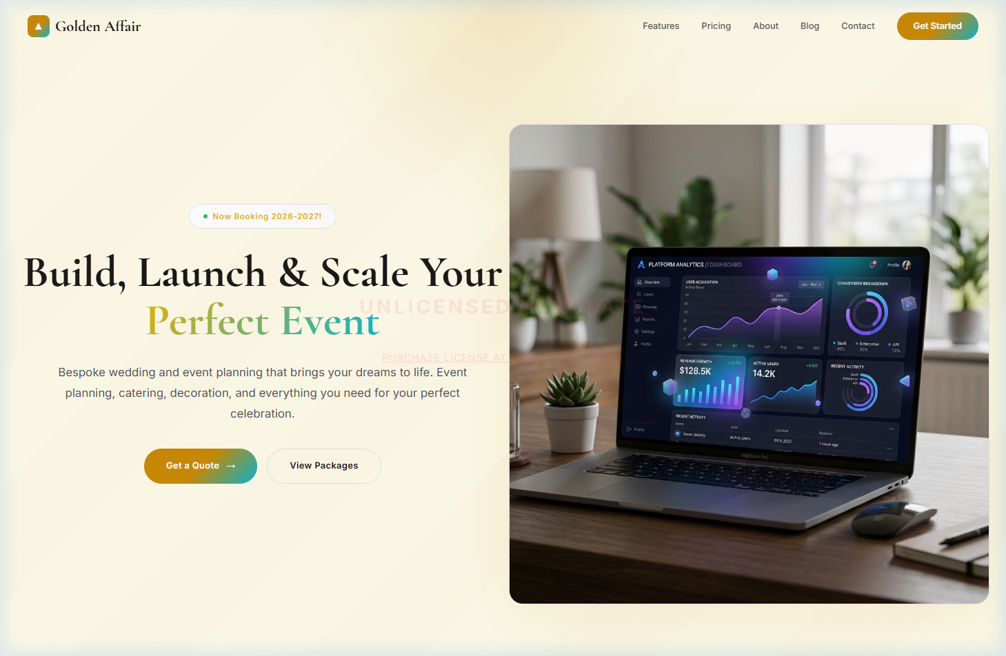 Golden Affair — Luxury Wedding Template