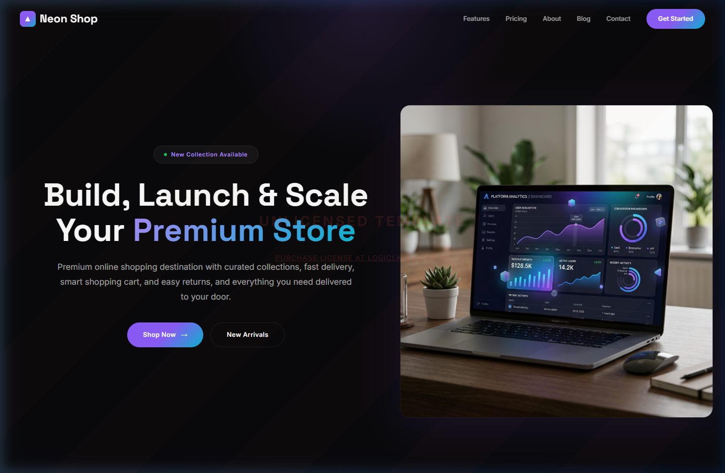 Neon Shop — Bold eCommerce Template